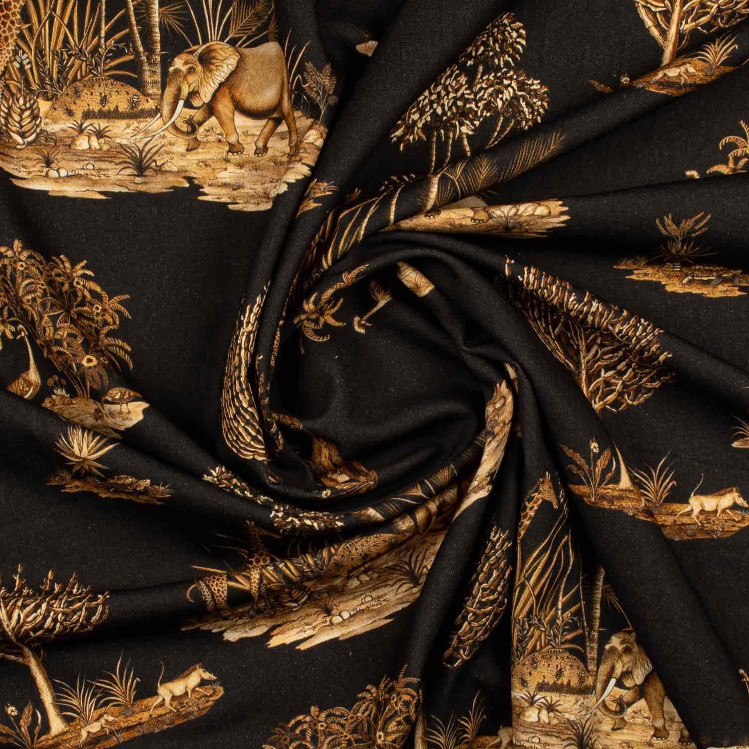Thanda Toile Fabric - Linen - Gold