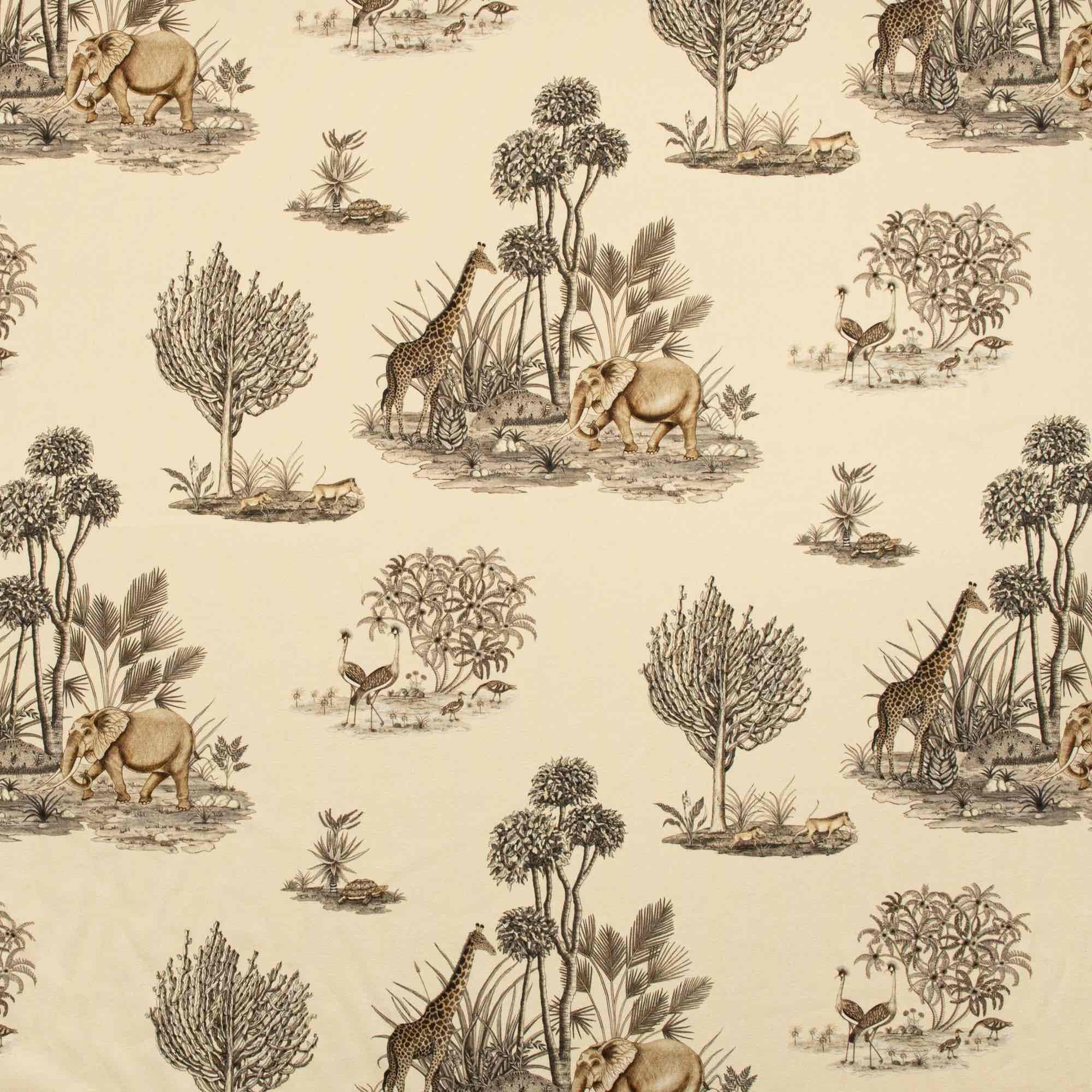 Thanda Toile Fabric - Linen - Stone