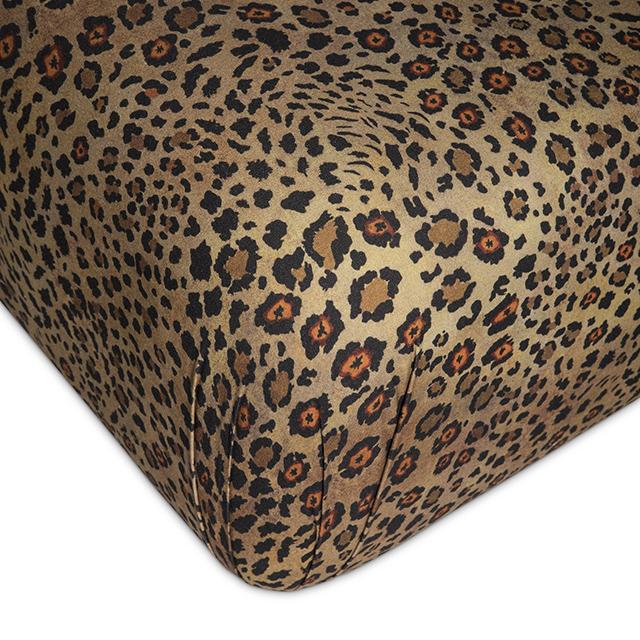 Nyala Ottoman - Safari Spot Linen Gold