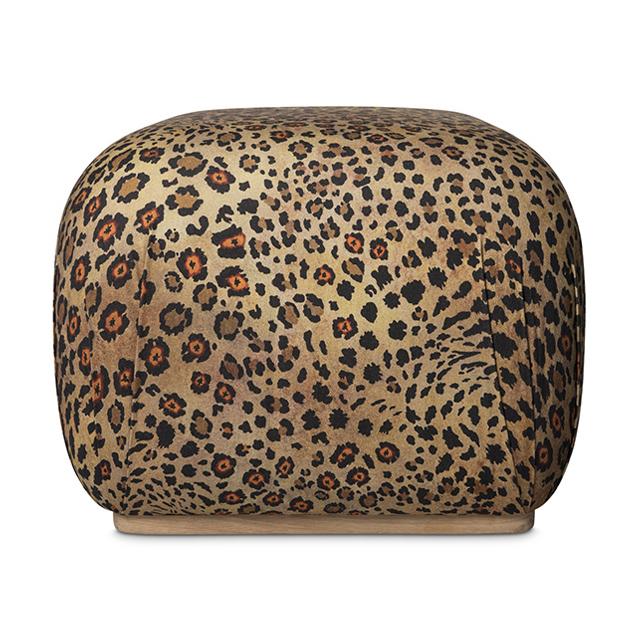 Nyala Ottoman - Safari Spot Linen Gold