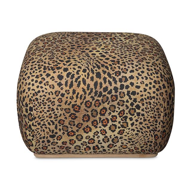 Nyala Ottoman - Safari Spot Linen Gold