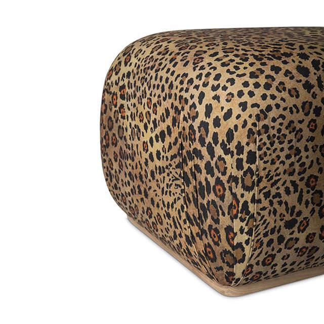 Nyala Ottoman - Safari Spot Linen Gold