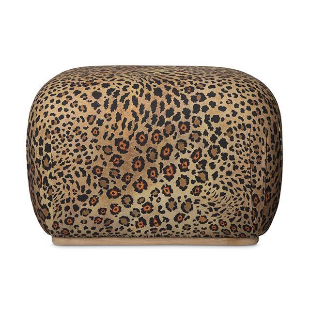 Nyala Ottoman - Safari Spot Linen Gold