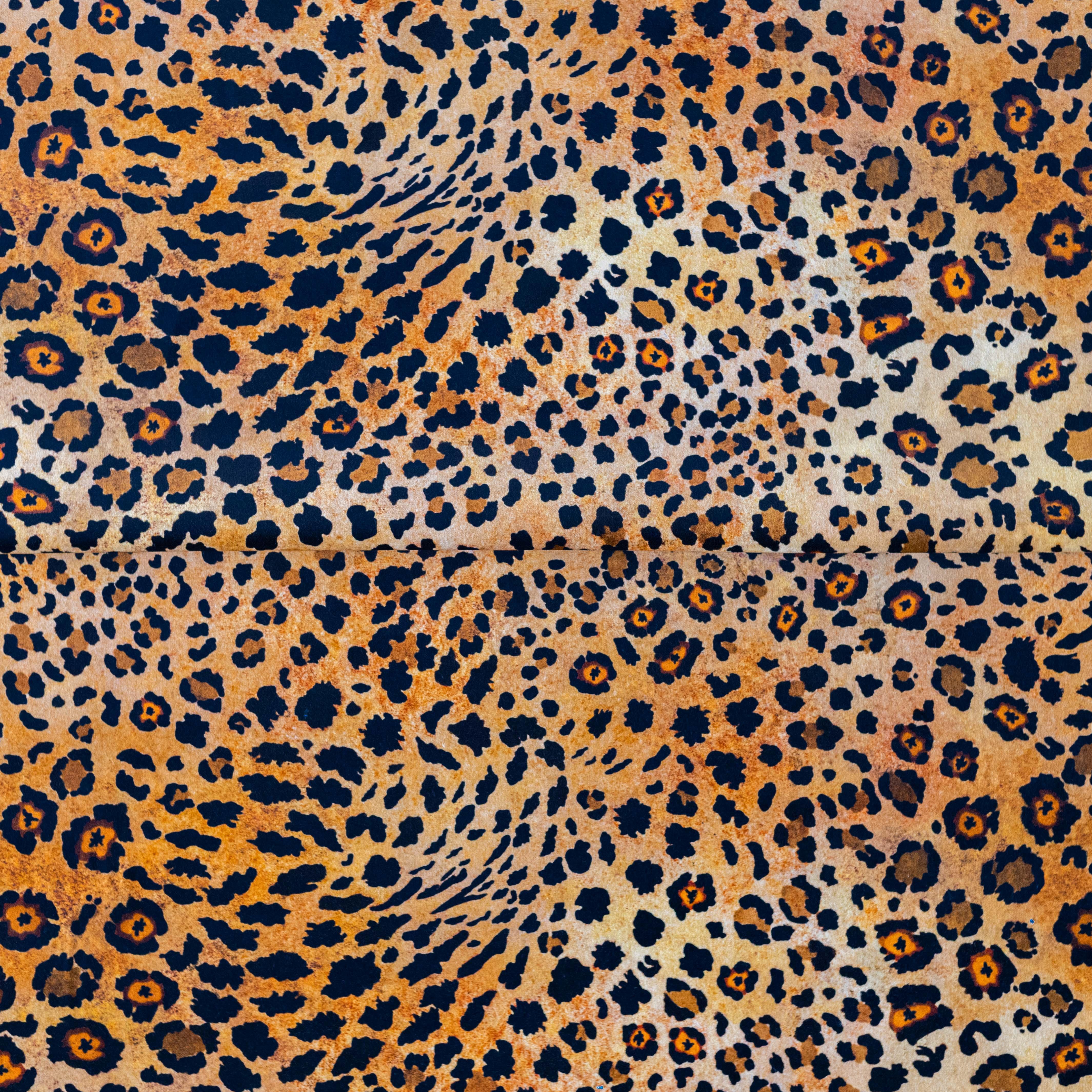 Safari Spot Velvet Pouf on Black Base - Gold