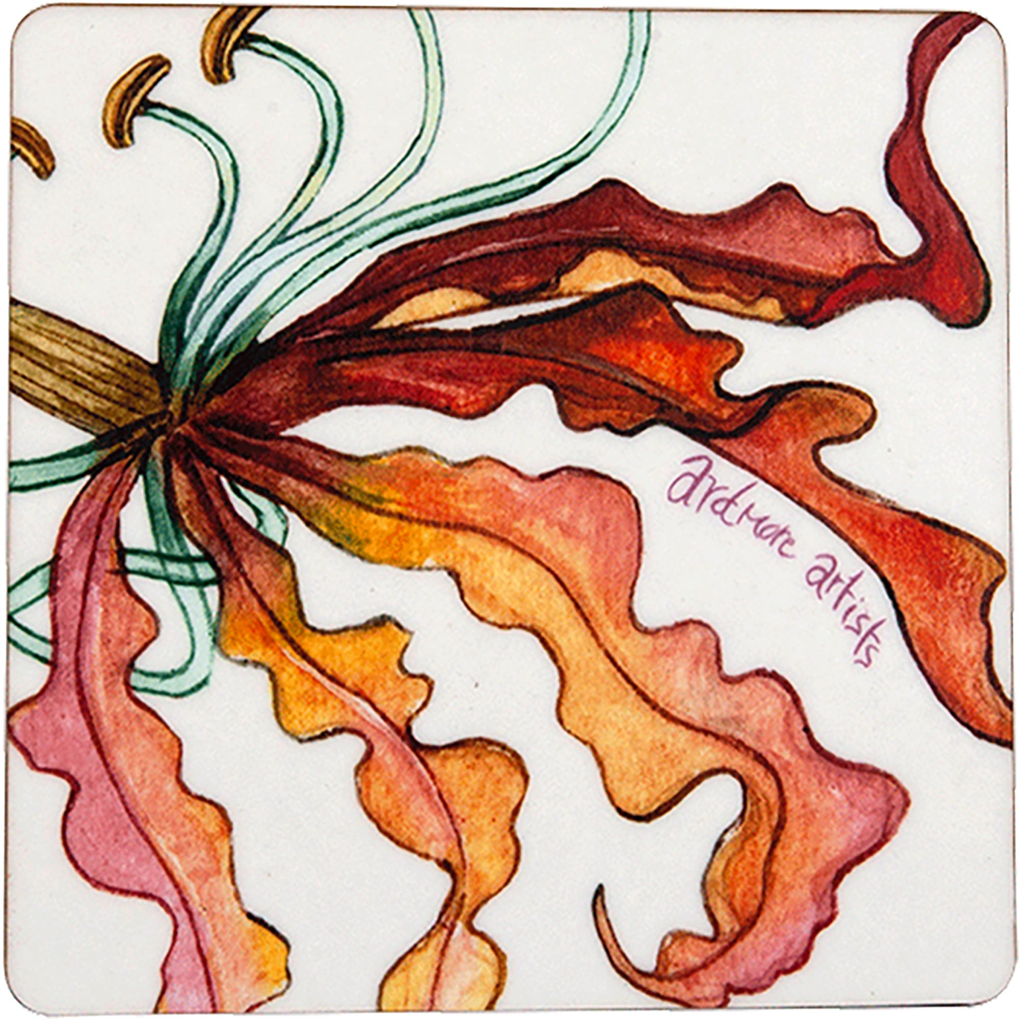 Flame Lily Crocodile Coasters (S/4) - Sandstone