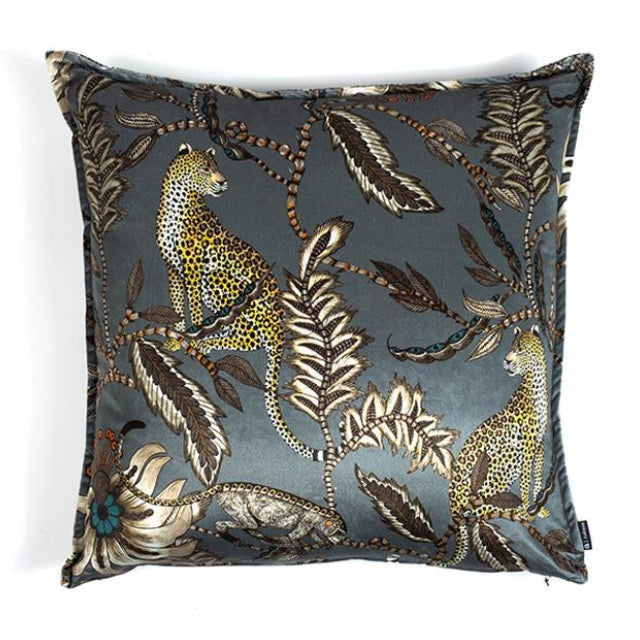 Monkey Bean Velvet Pillow - Ash