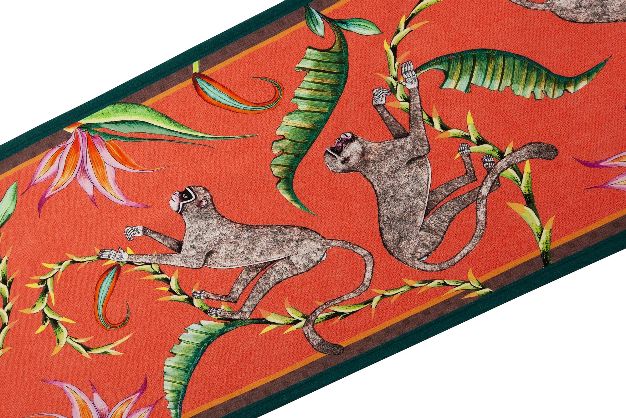 Monkey Paradise Table Runner - Coral