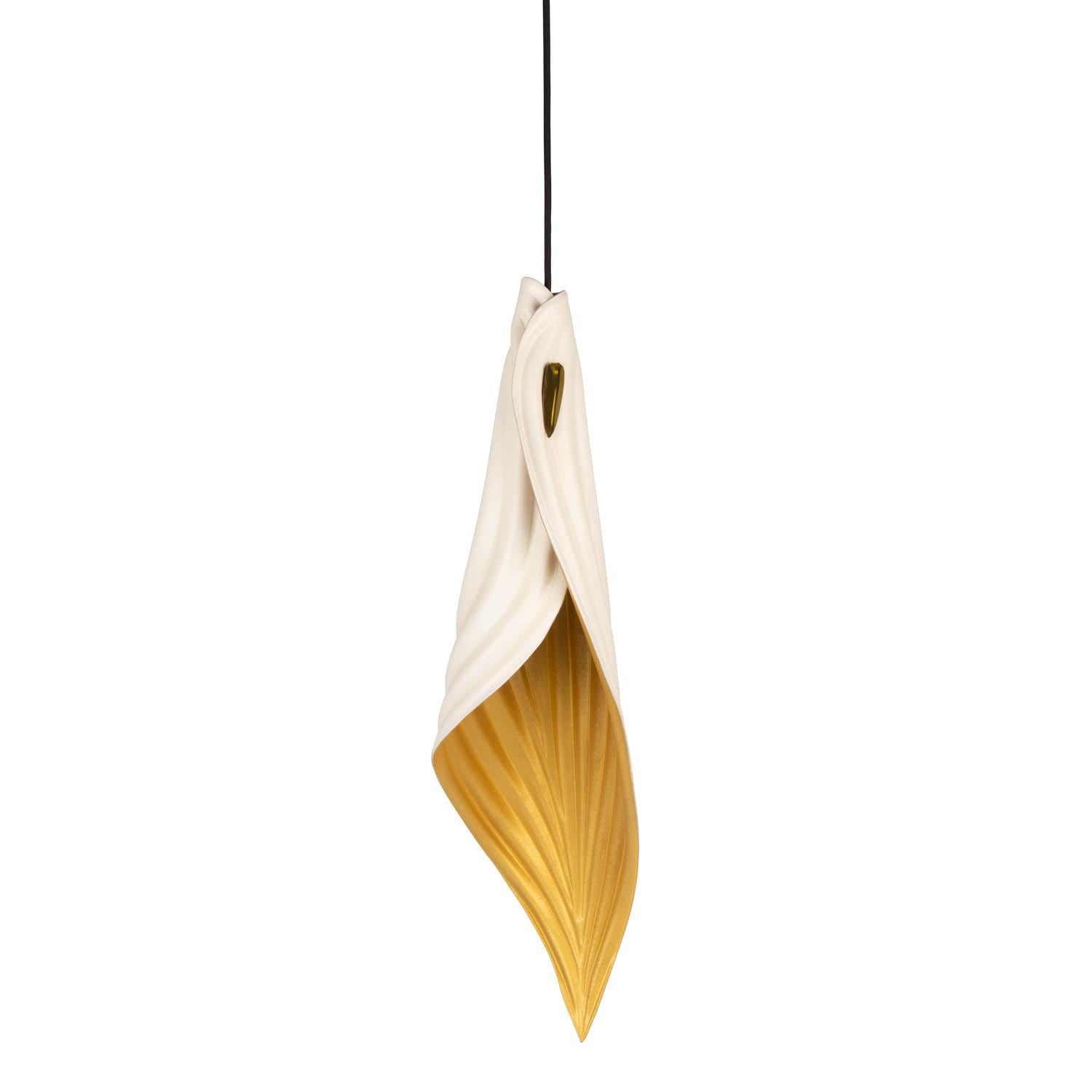 Blade 3-Piece Leather Pendant - Bone/Gold