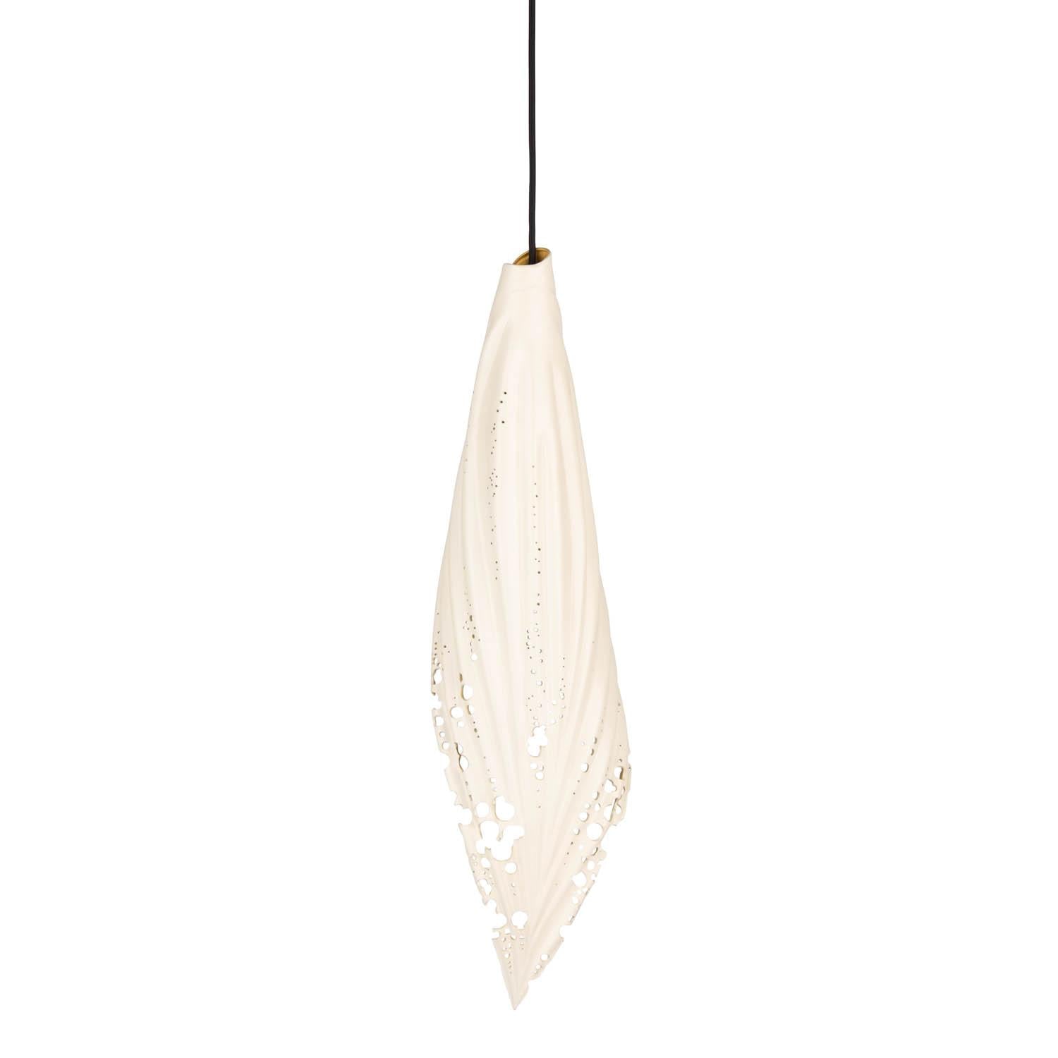 Pierced Blade 3-Piece Leather Pendant - Bone/Gold