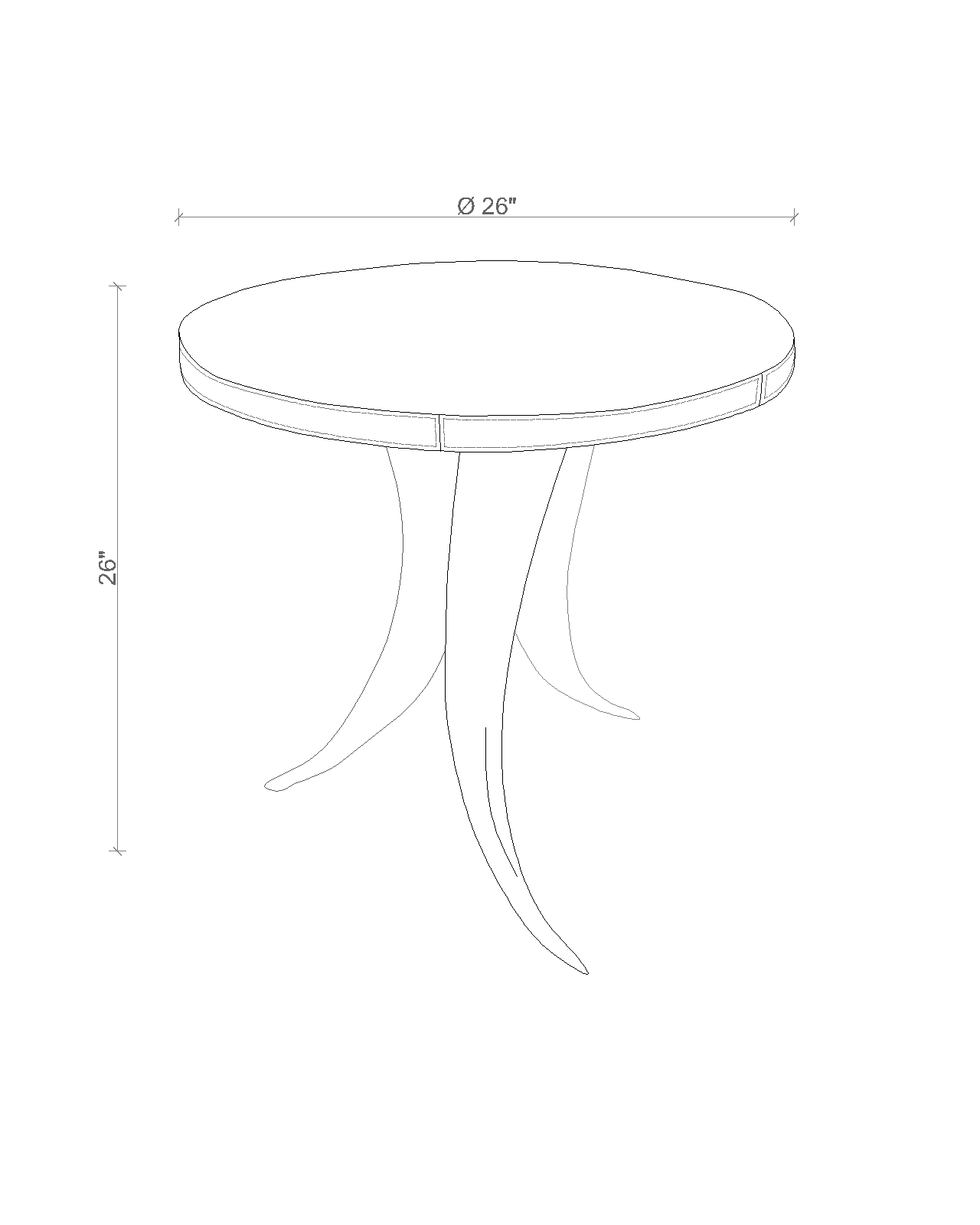 Cow Horn Table - Large