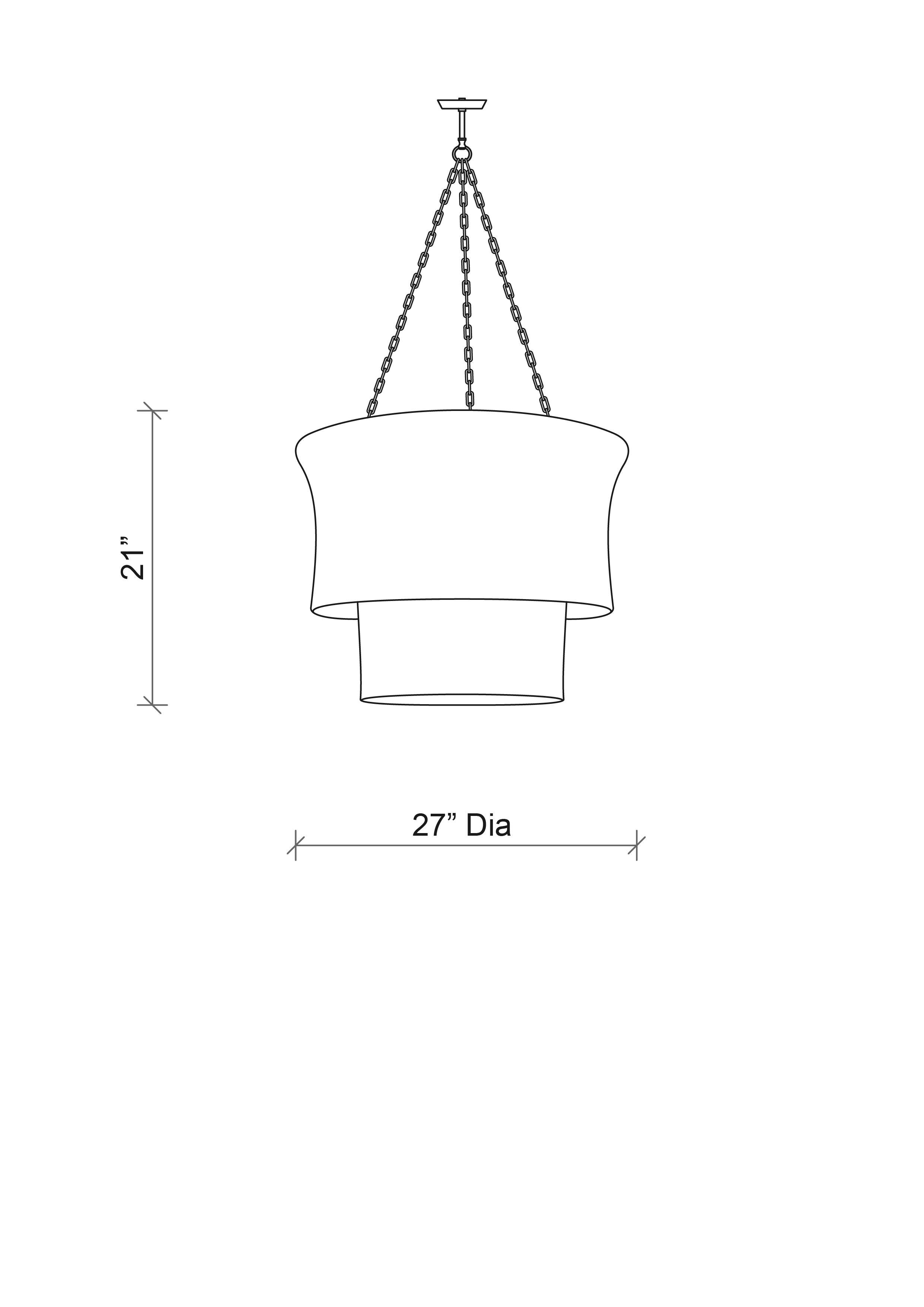 Kubili Crocheted Leather Tiered Chandelier in Black Leather