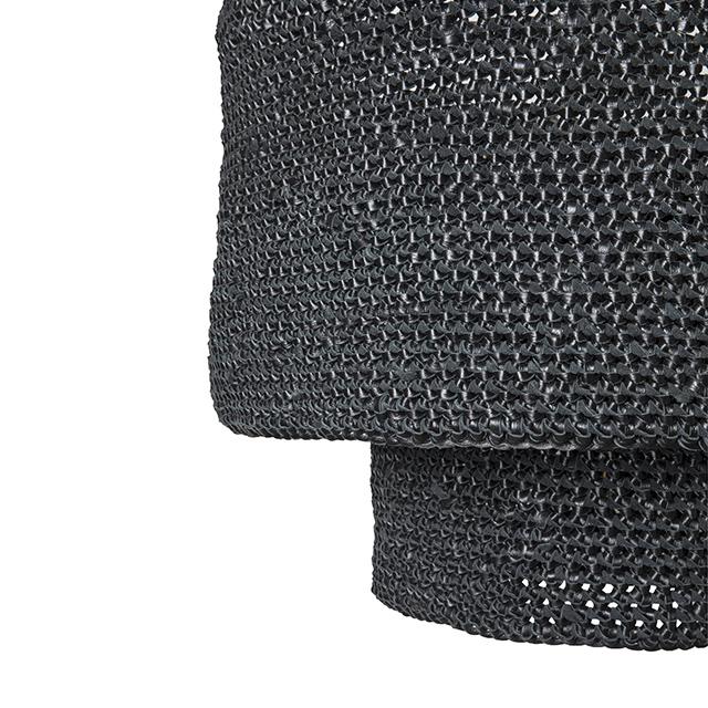 Kubili Crocheted Leather Tiered Chandelier in Black Leather
