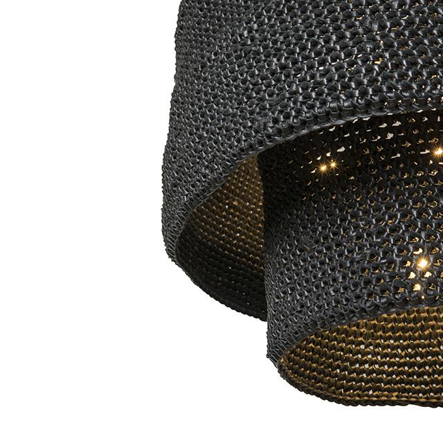Kubili Crocheted Leather Tiered Chandelier in Black Leather
