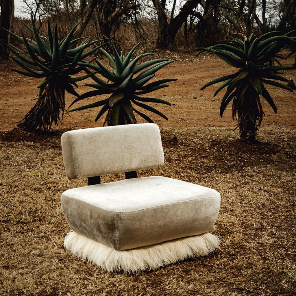 Ostrich Fluff Lounge Chair - Cream