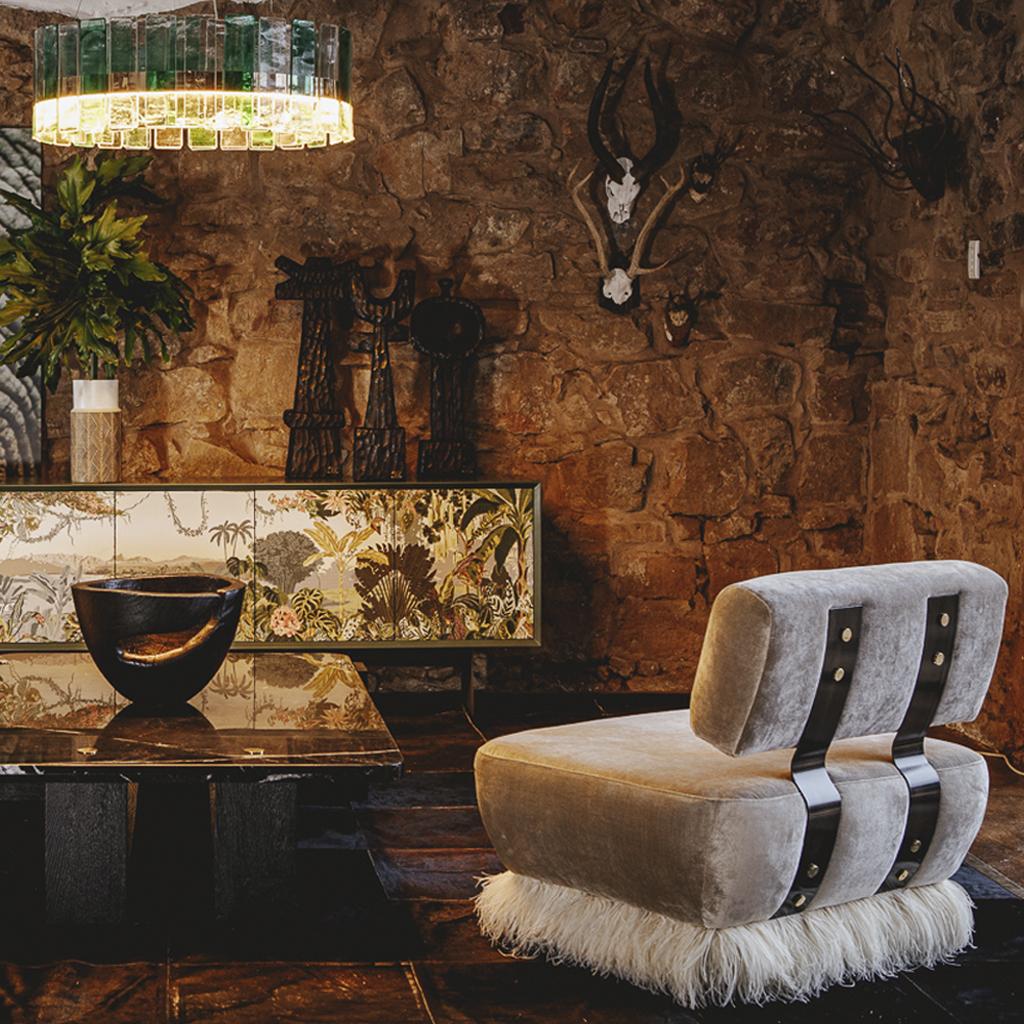 Ostrich Fluff Lounge Chair - Cream