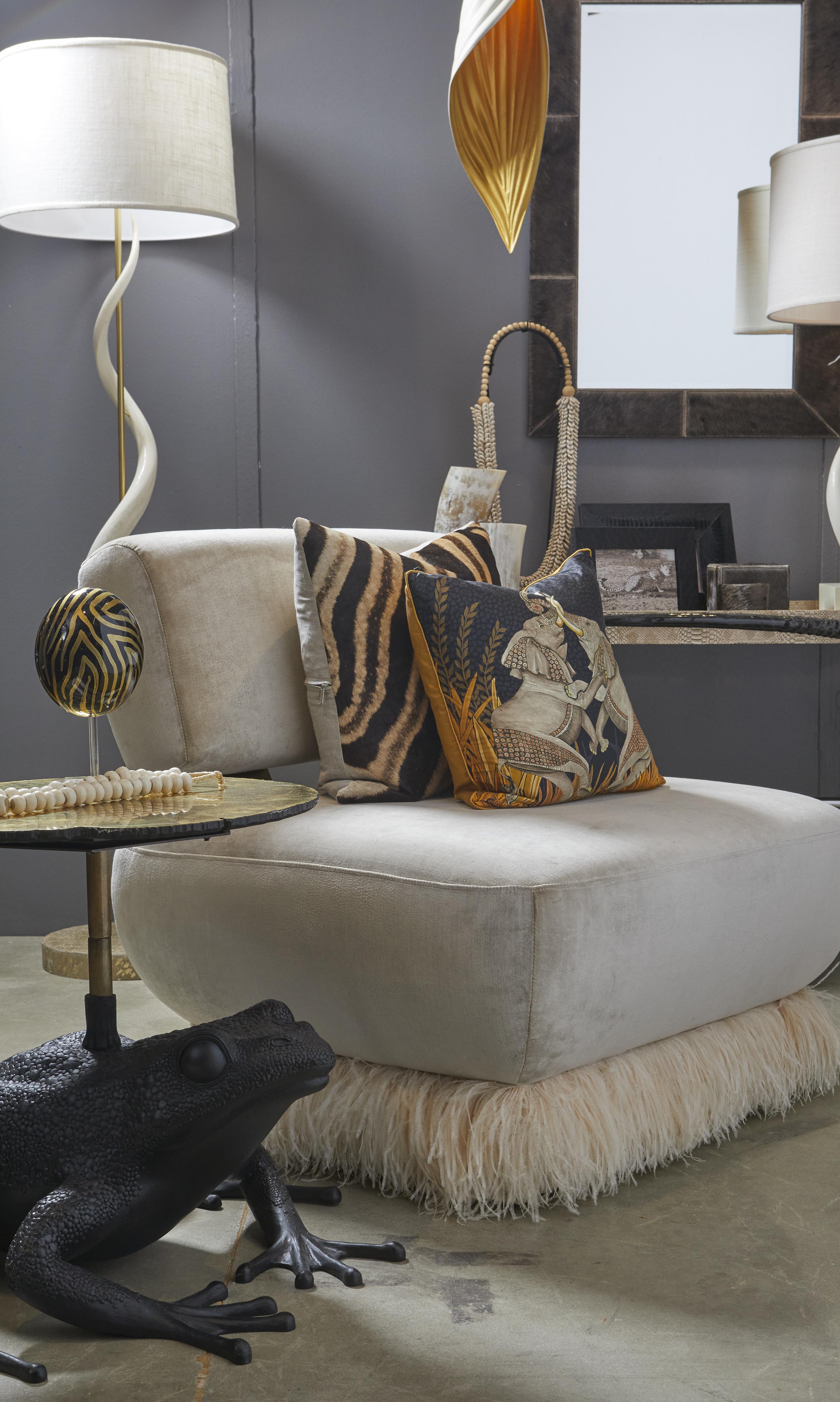 Ostrich Fluff Lounge Chair - Cream