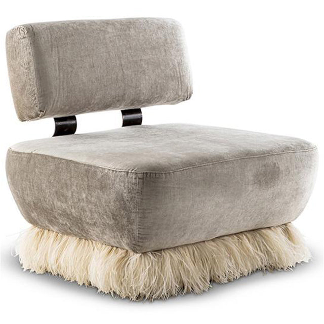 Ostrich Fluff Lounge Chair - Cream