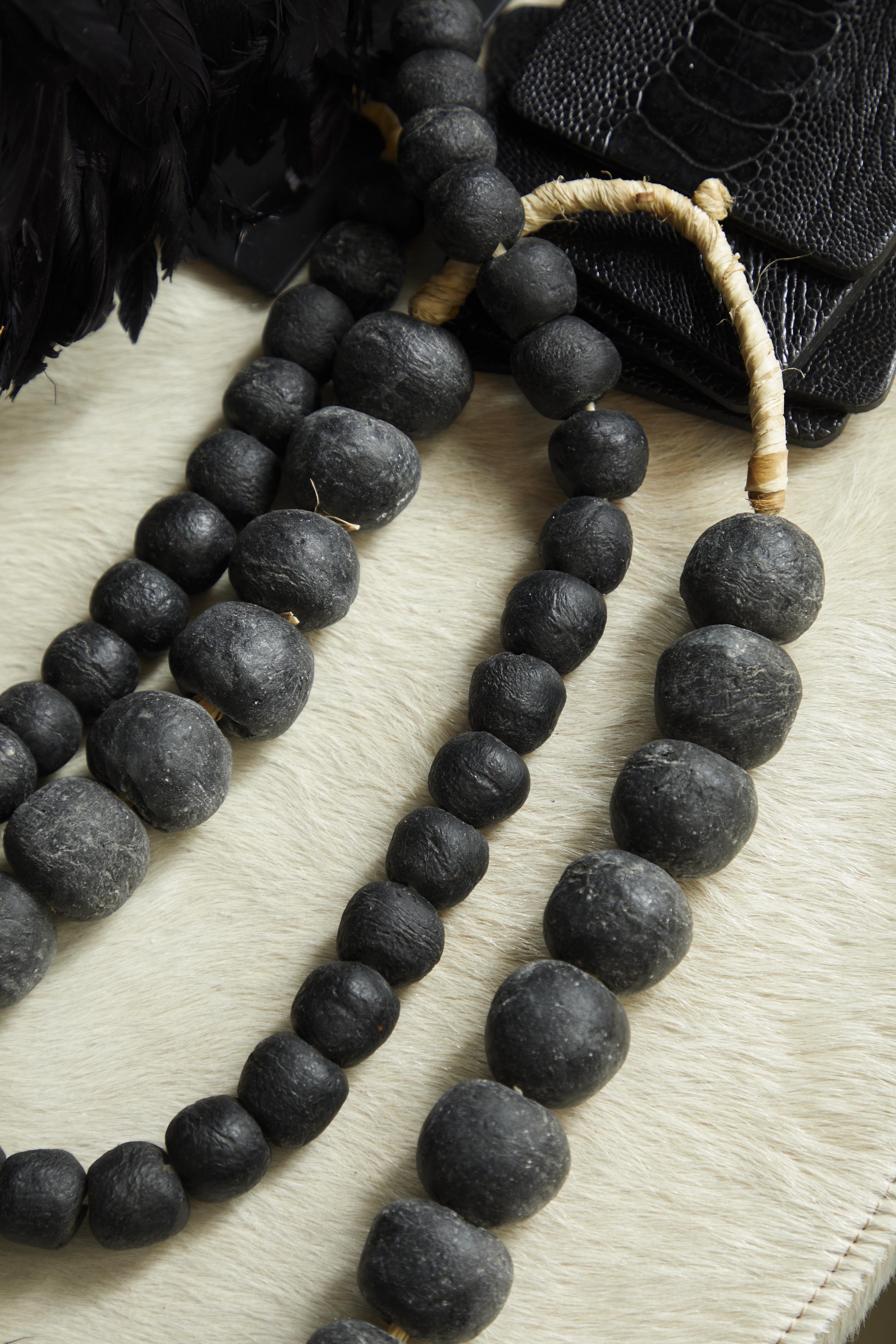 Ghanaian Glass Bead - Large - Black