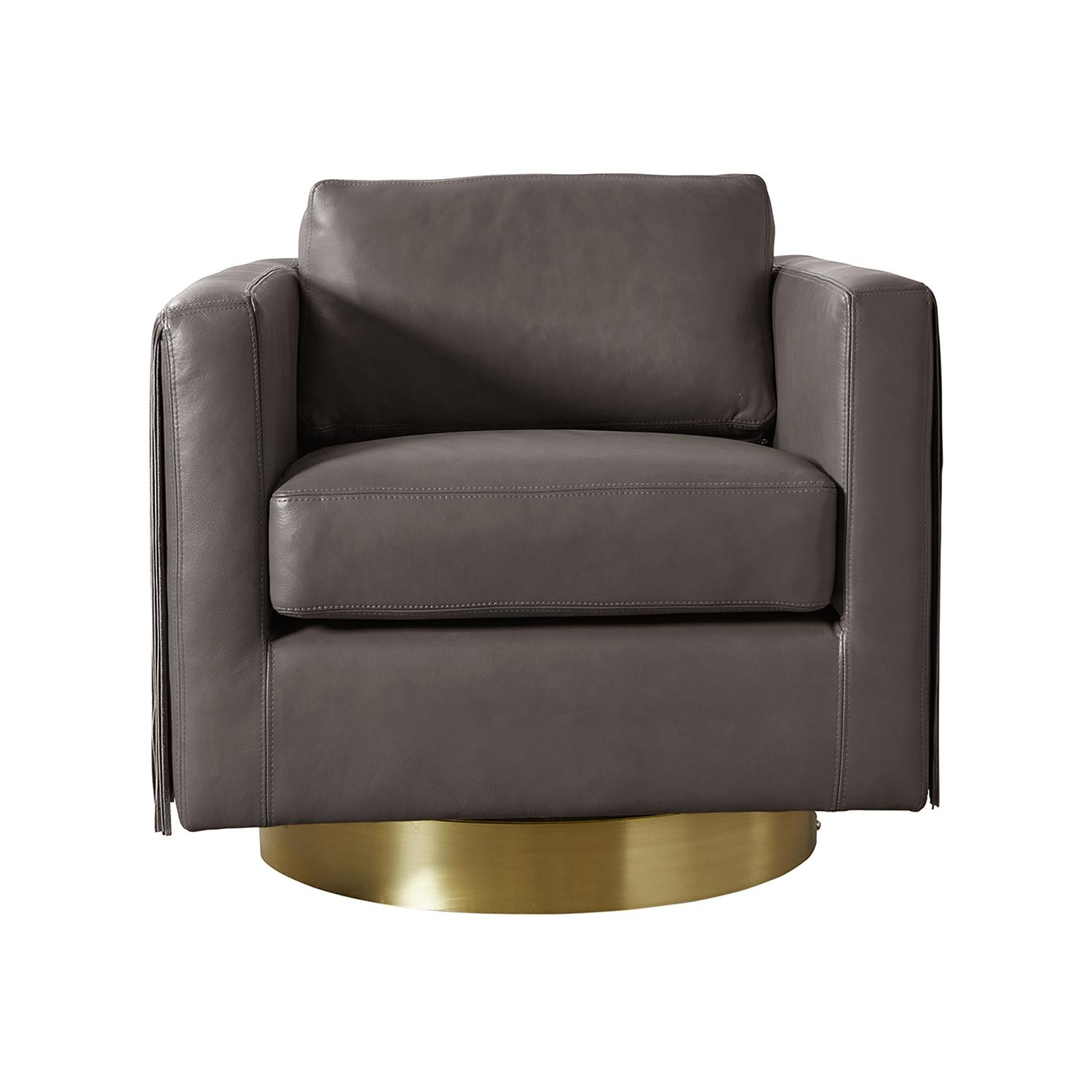 Egoli Leather Swivel Chair in Premium Leather