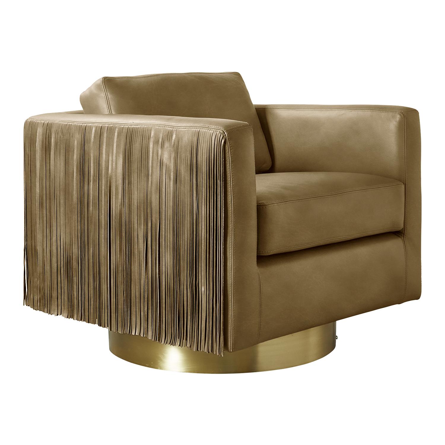 Egoli Leather Swivel Chair in Premium Leather