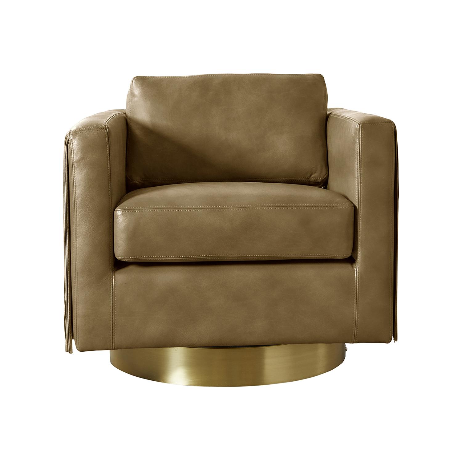 Egoli Leather Swivel Chair in Premium Leather