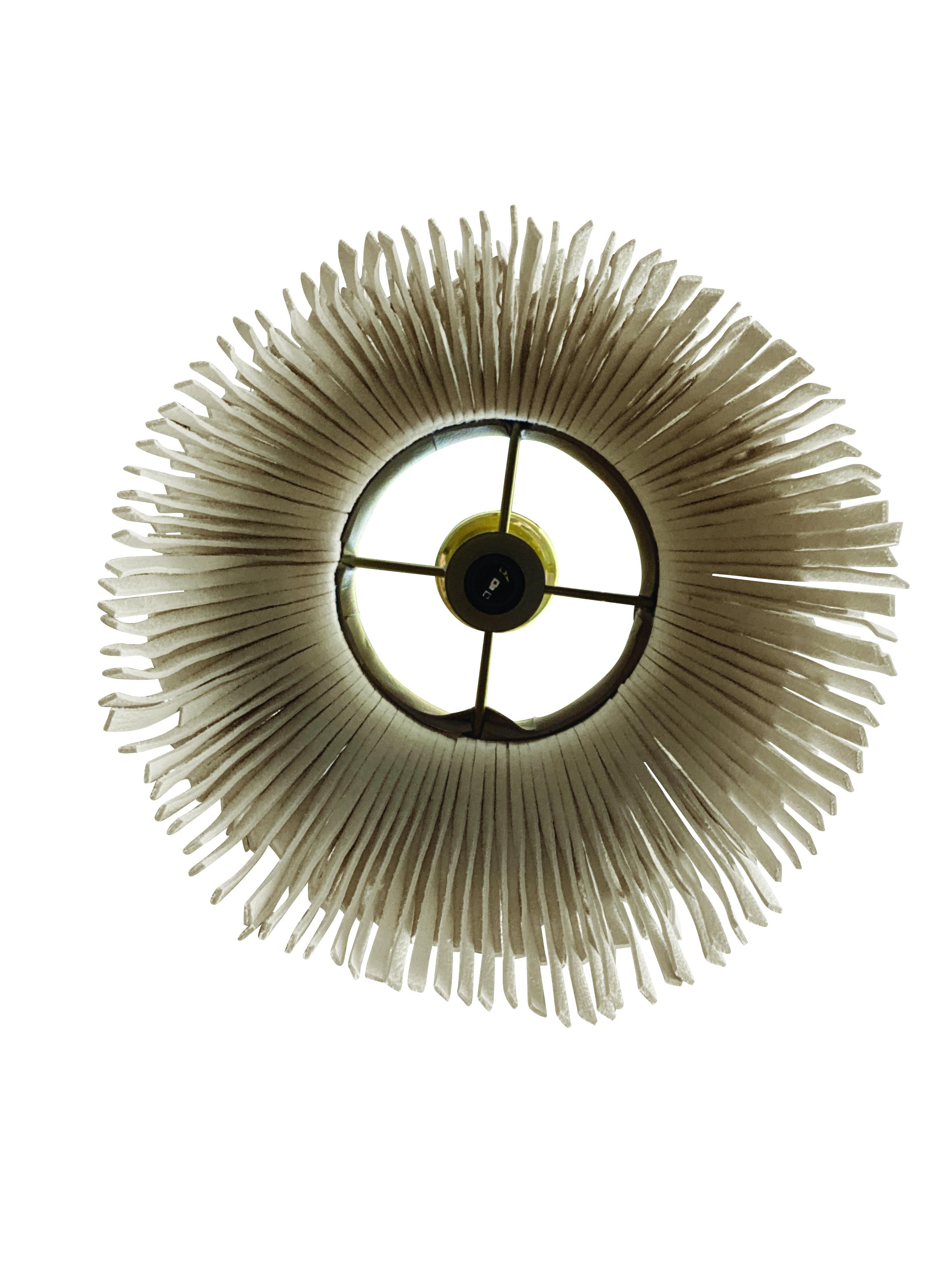 Nairobi Pendant - Brass - Cream-Stone Leather