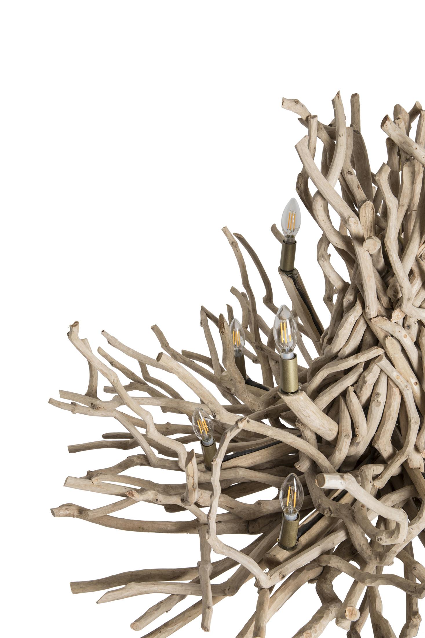 Two-Tier Twig Chandelier in Natural Finish