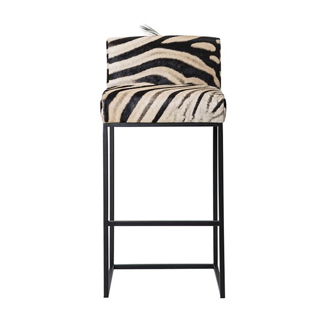 Zebra Hide Bar Stool