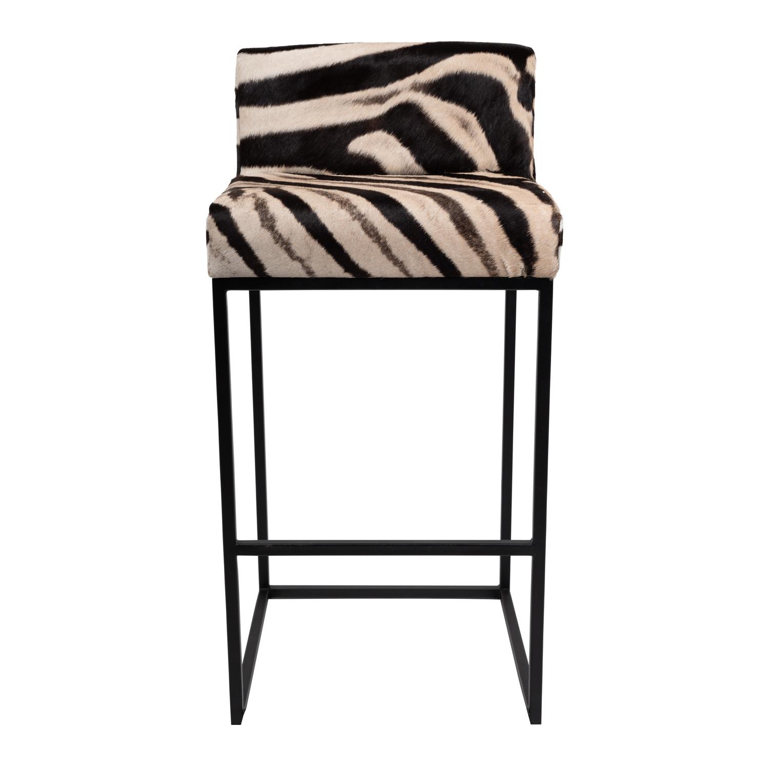 Zebra Hide Bar Stool