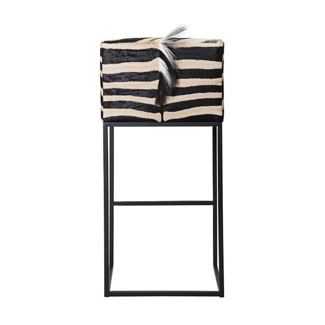 Zebra Hide Bar Stool