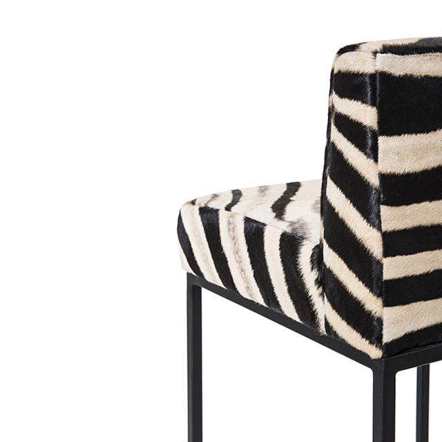 Zebra Hide Bar Stool