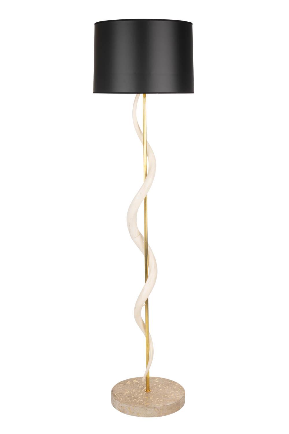 Kudu Inner Horn Single Twist Floor Lamp
