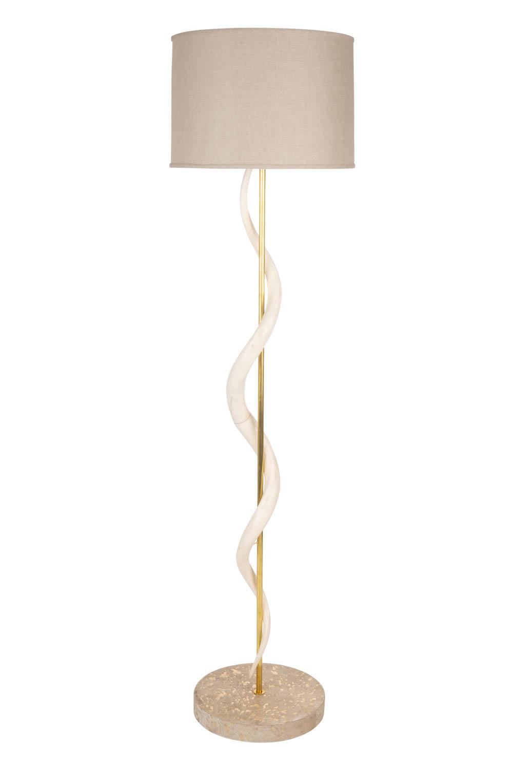 Kudu Inner Horn Single Twist Floor Lamp
