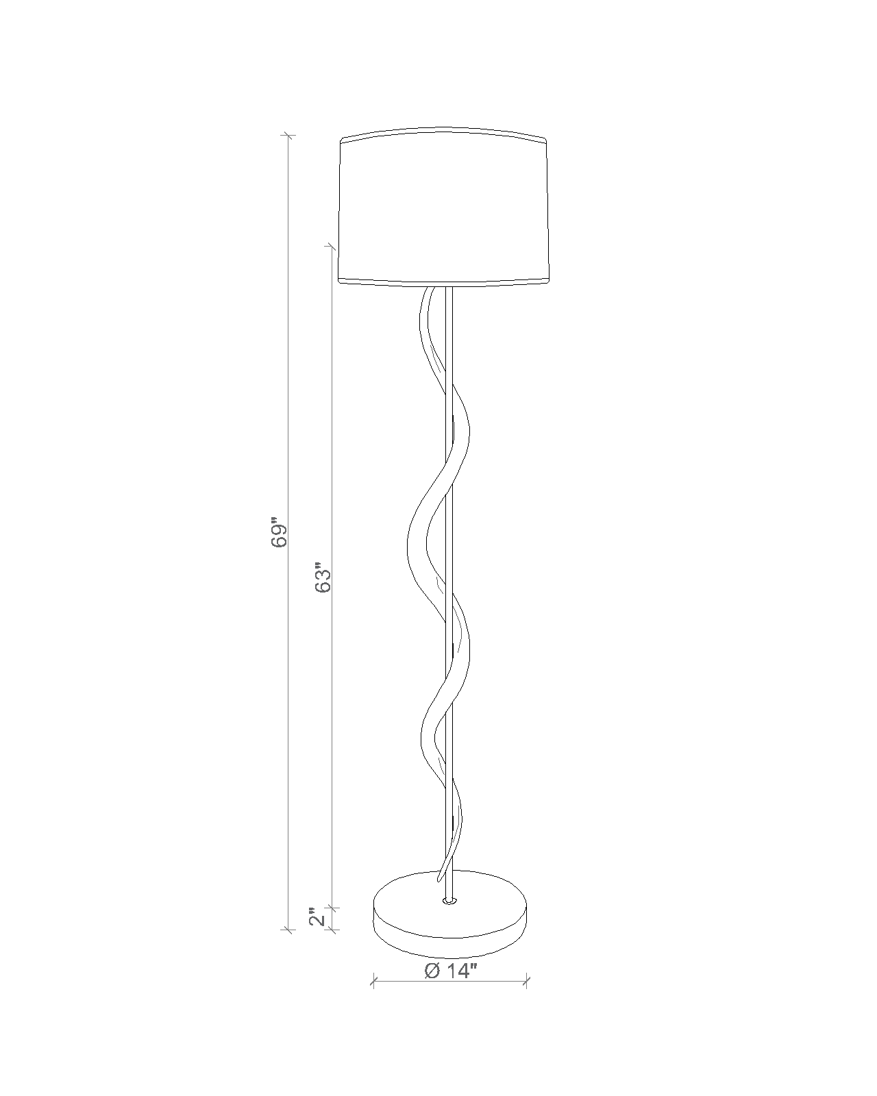 Kudu Inner Horn Single Twist Floor Lamp