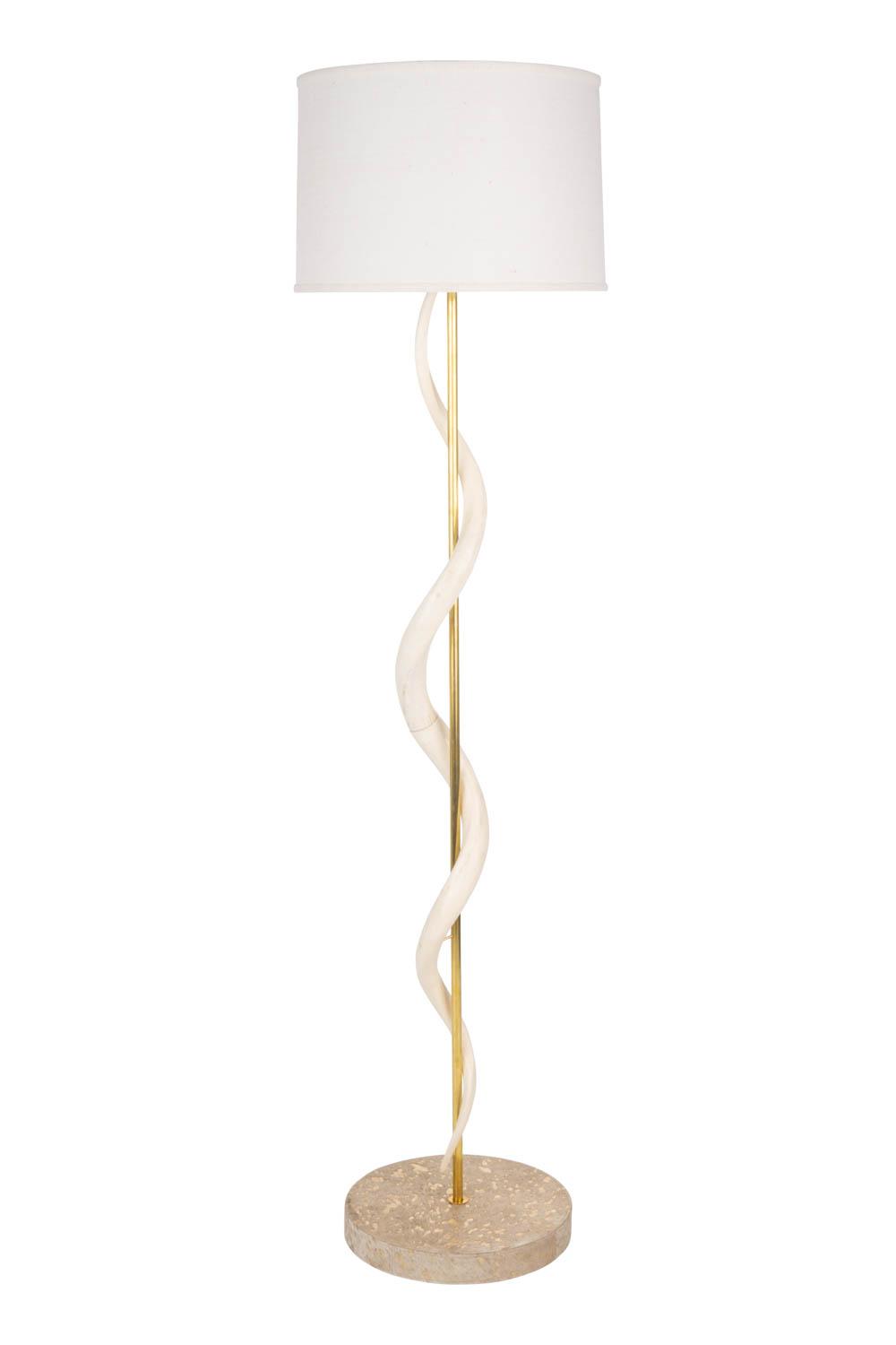 Kudu Inner Horn Single Twist Floor Lamp