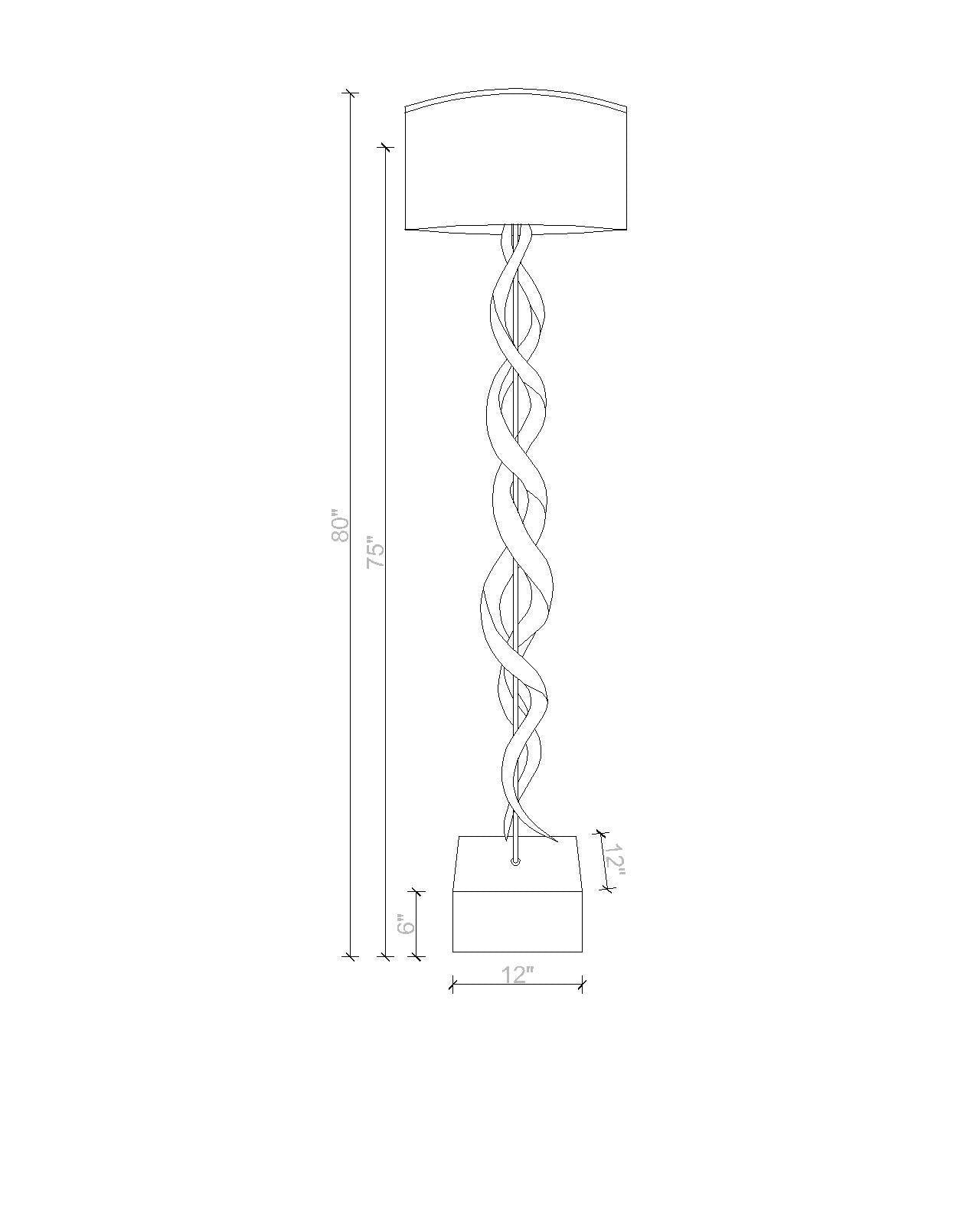 Kudu Inner Horn Double Twist Floor Lamp