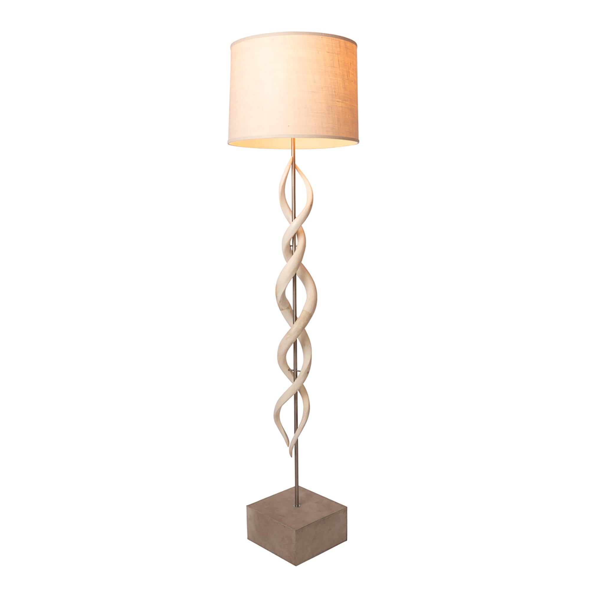 Kudu Inner Horn Double Twist Floor Lamp