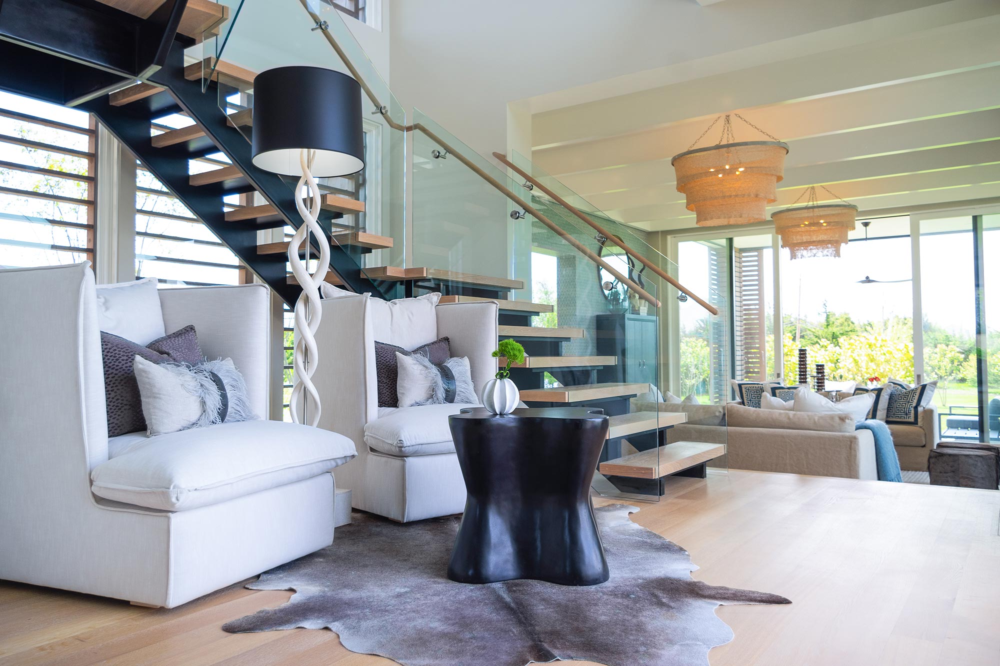 Kudu Inner Horn Double Twist Floor Lamp