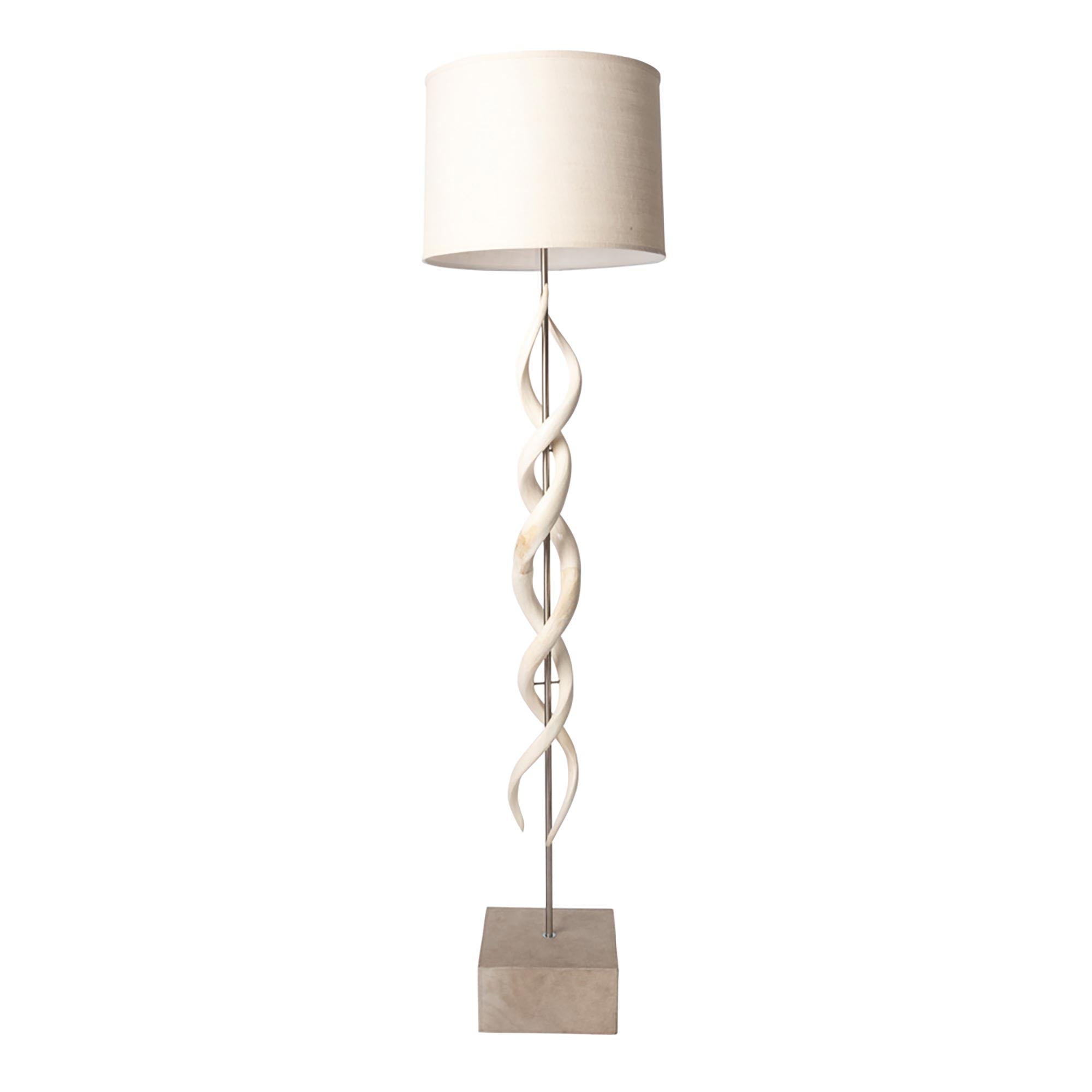 Kudu Inner Horn Double Twist Floor Lamp