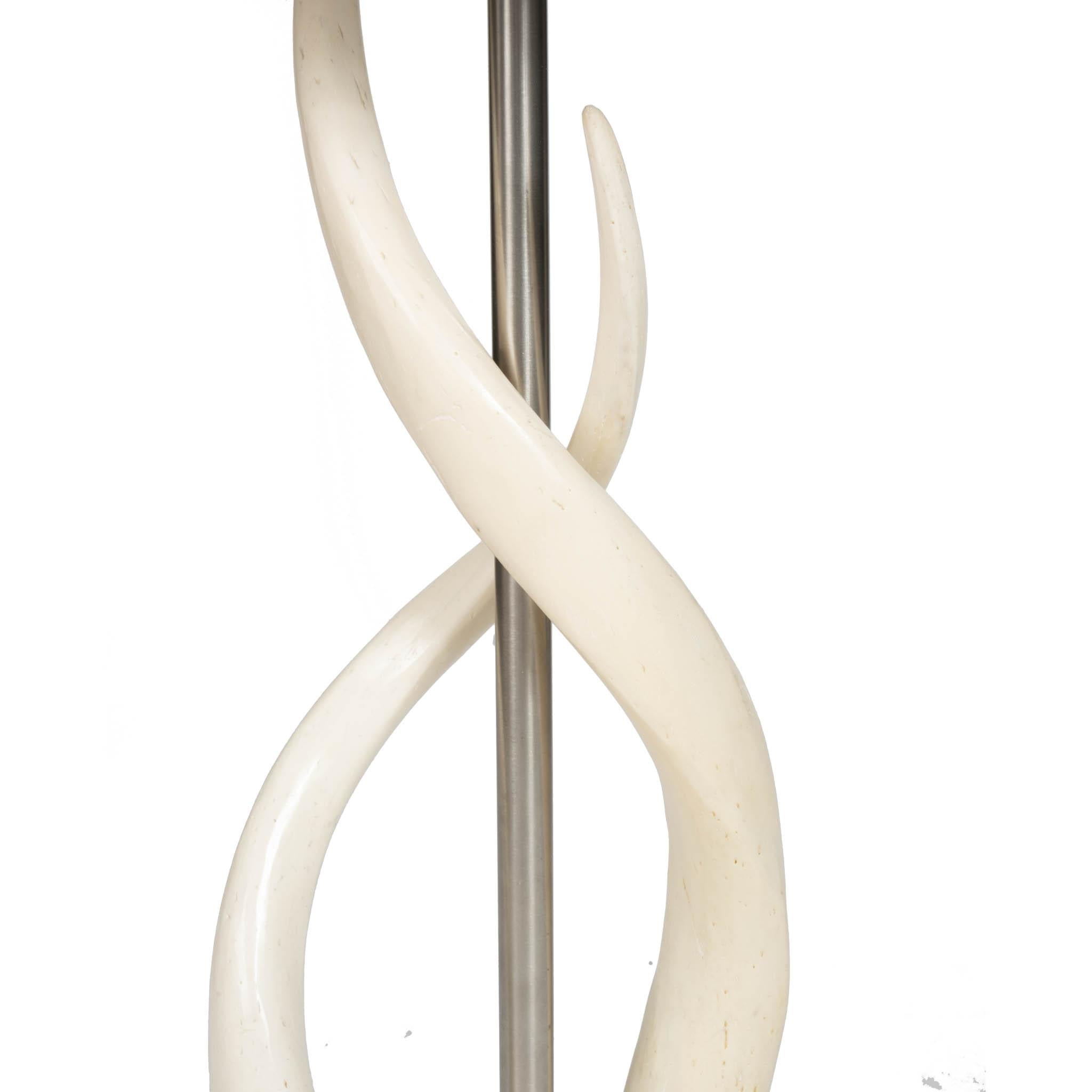 Upright Double Kudu Inner Horn Lamp