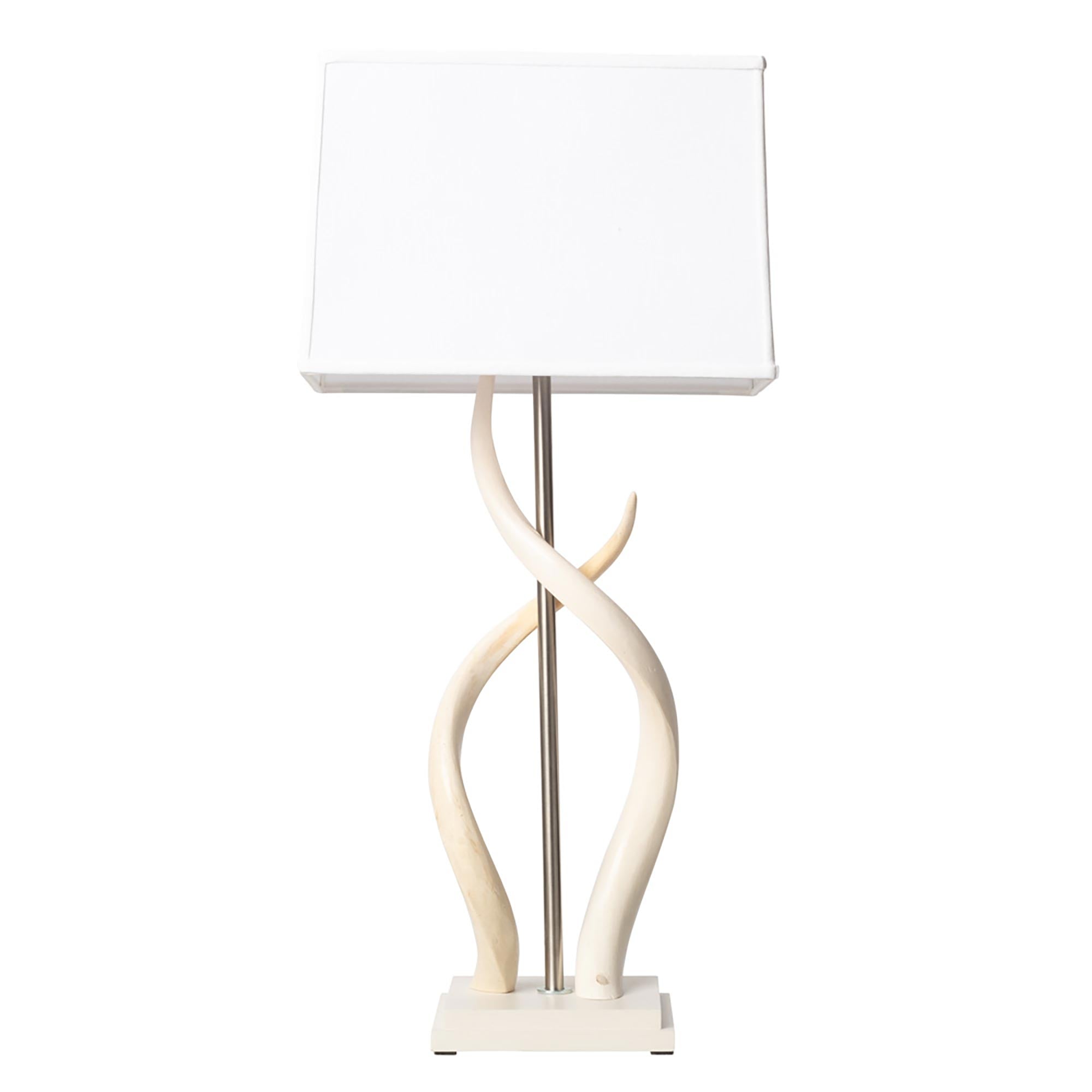 Upright Double Kudu Inner Horn Lamp