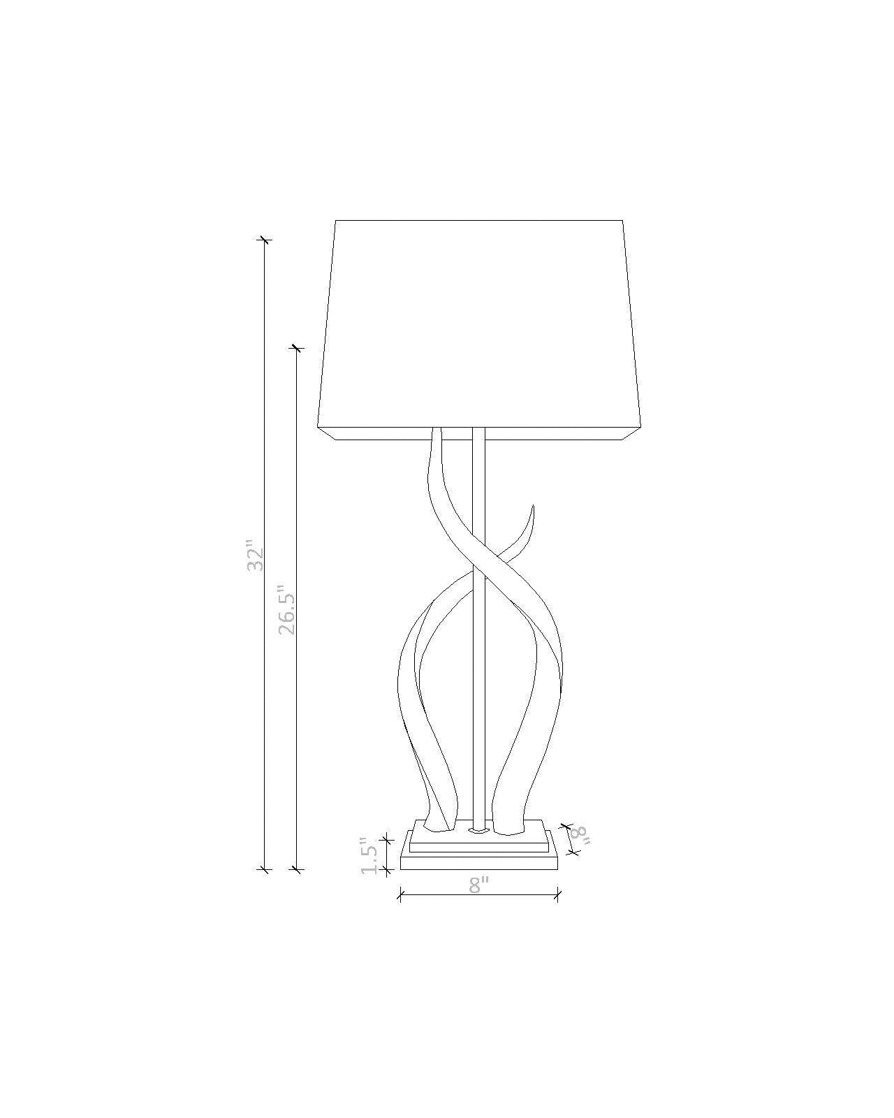 Upright Double Kudu Inner Horn Lamp