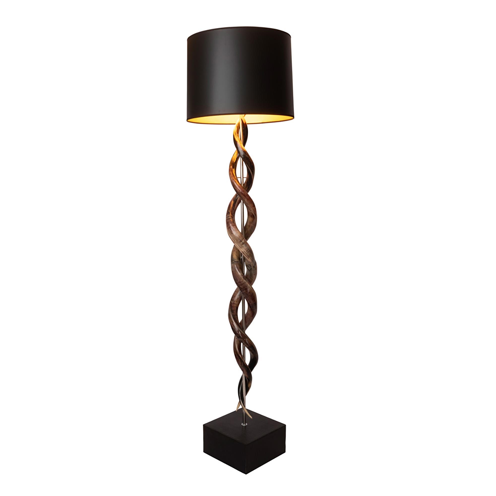 Polished Kudu Horn Double Twist Floor Lamp