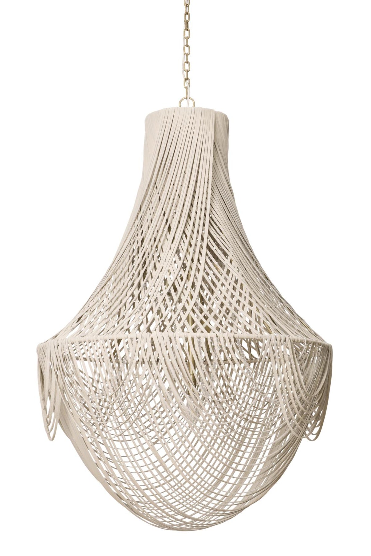Large Empire Leather Chandelier