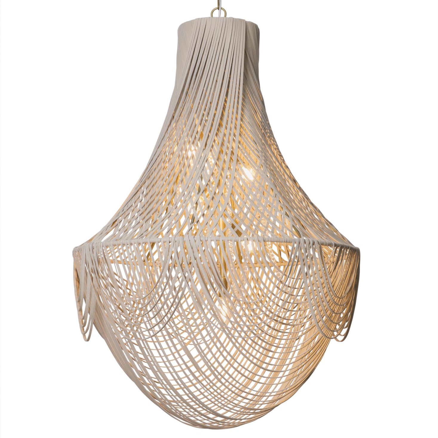 Large Empire Leather Chandelier