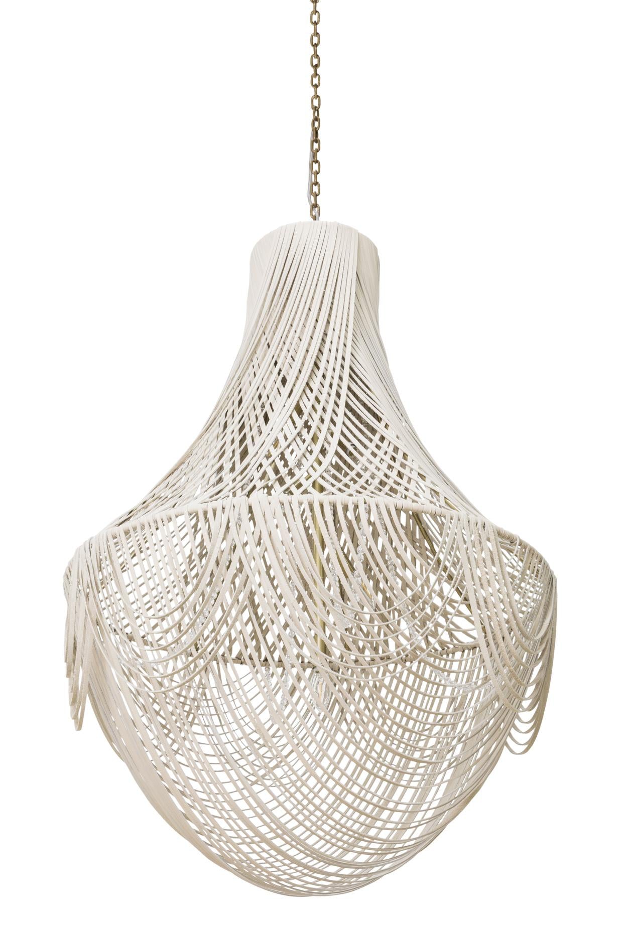 Large Empire Leather Chandelier