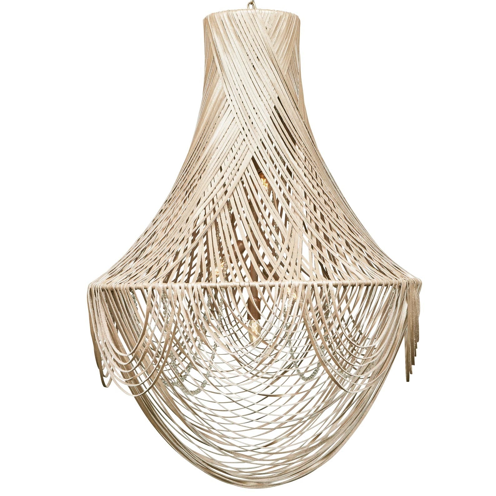 Large Empire Leather Chandelier