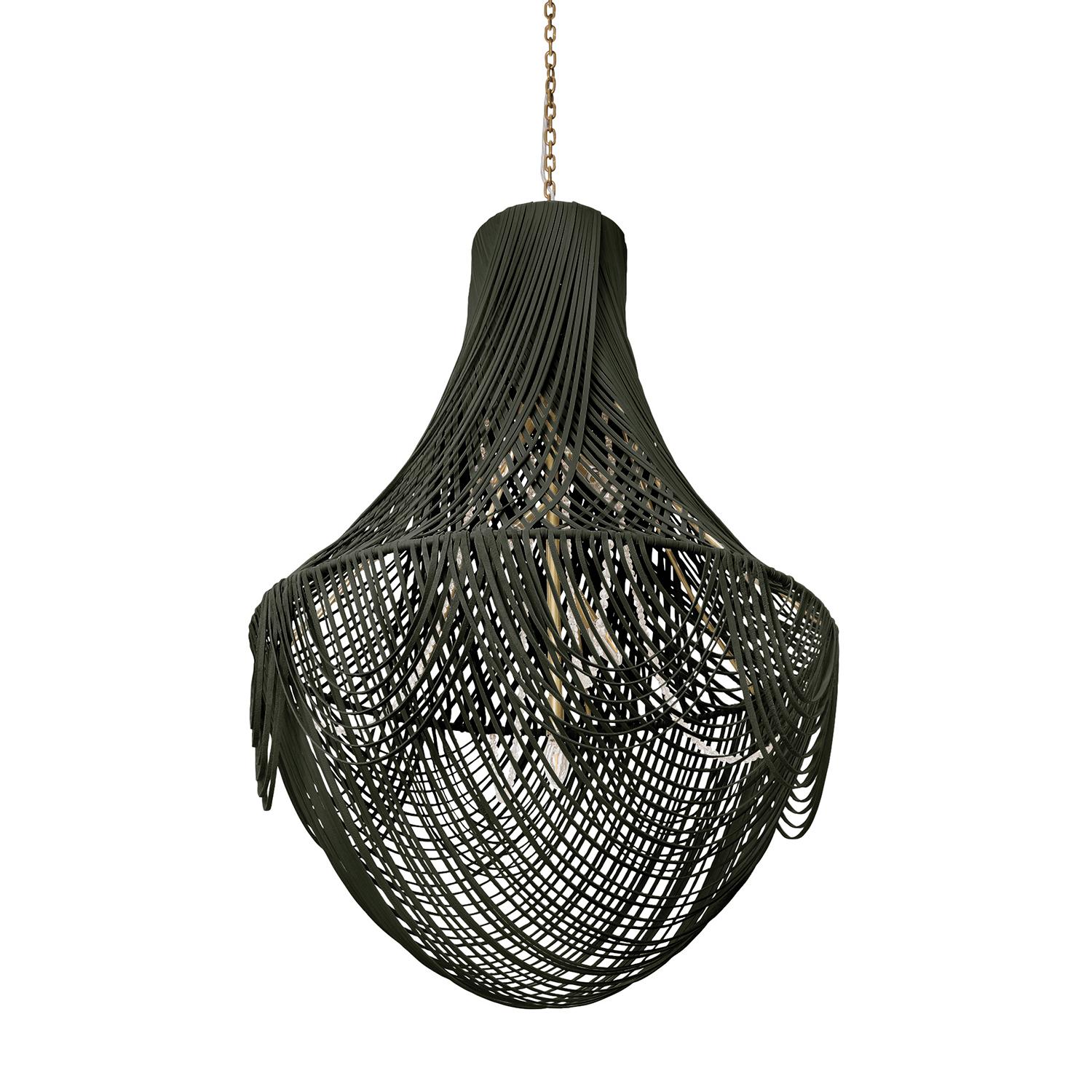 Large Empire Leather Chandelier in NeKeia Leather