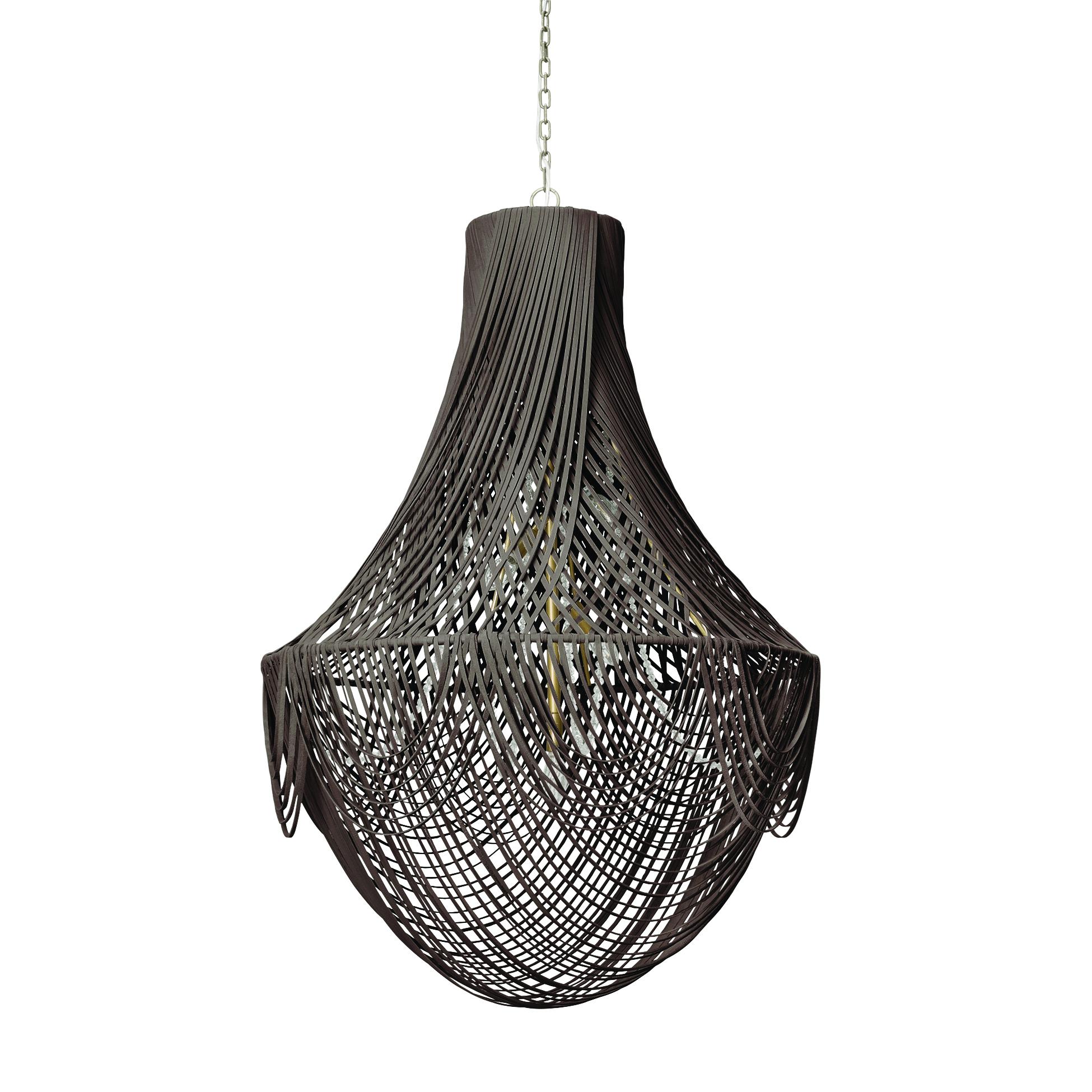 Large Empire Leather Chandelier in Premium Leather
