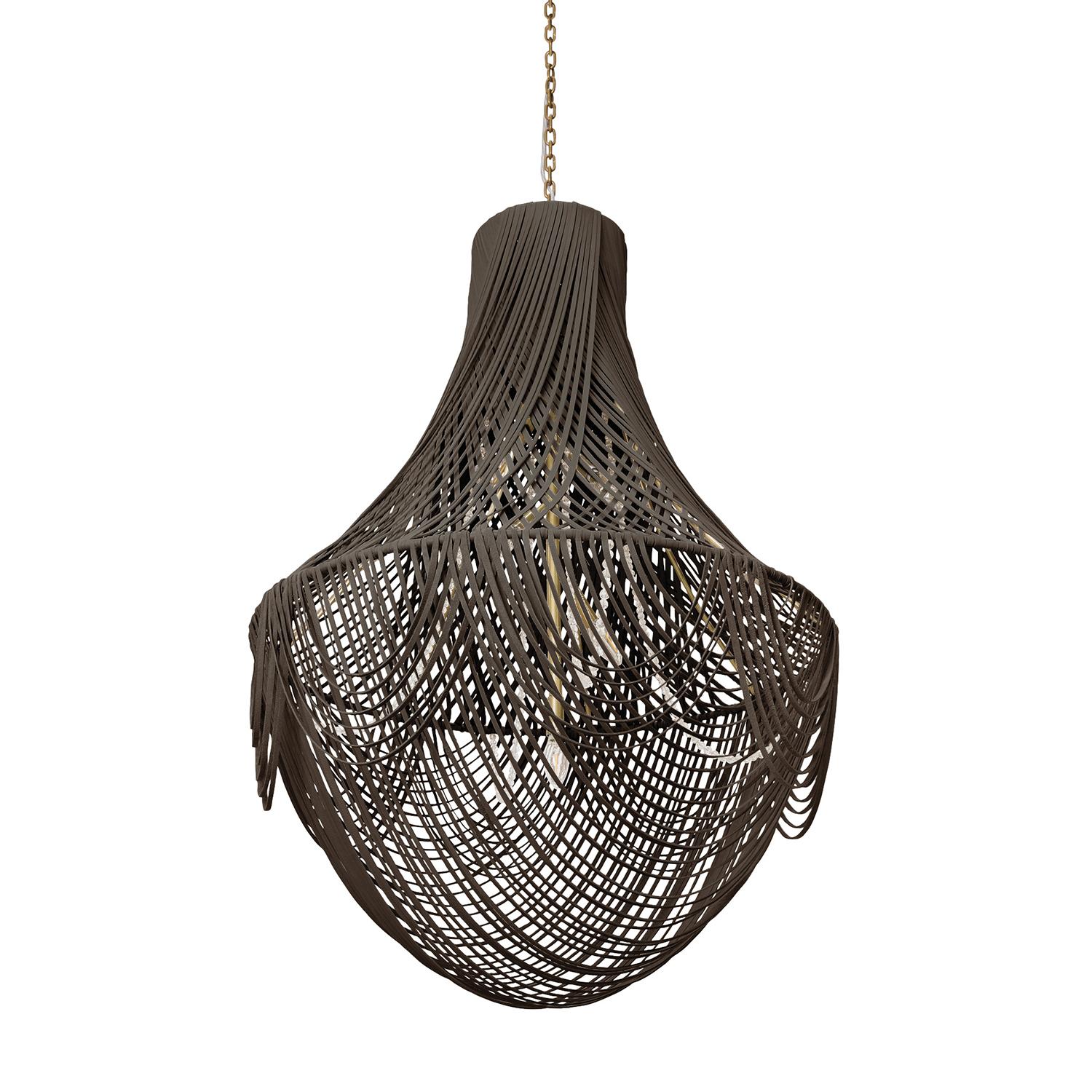 Large Empire Leather Chandelier in Premium Leather